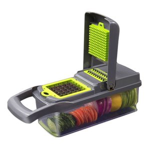 Ralador Fatiador Cortador Mandolin Multiuso de Frutas e Vegetais 16 em 1 Profissional Inox