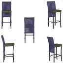 Ver imagem 3 de Mesa Bistro e 4 Banquetas Roma Preta Corda Náutica 13 Trama Original