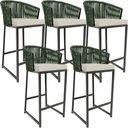 Ver imagem 1 de Kit 05 Banqueta Para Área Gourmet Cozinha Varanda Corda Náutica Sunset D04 Verde - Lyam Decor