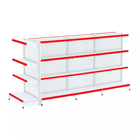 Gondola Centro 137 Fit Ate 3 Metros 1 Ponta Branco 28b Pe Vermelho