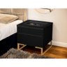Mesinha De Cabeceira Preta Zap Elegante Gaveta Porta Jóias - 1