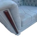 Ver imagem 6 de Poltrona Clássica Cinza Aveludado 74x98x62cm Ideal para Hall Sala e Quarto