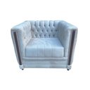 Ver imagem 1 de Poltrona Clássica Cinza Aveludado 74x98x62cm Ideal para Hall Sala e Quarto