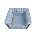 Ver imagem 5 de Poltrona Clássica Cinza Aveludado 74x98x62cm Ideal para Hall Sala e Quarto