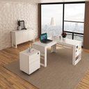 Ver imagem 2 de Conjunto para Escritório 3 Peças Branco Tecnomobili