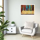 Ver imagem 1 de Quadro Decorativo Teclas Piano Abstrato - 50x70cm:moldura Branca