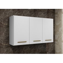 Armario Aereo 3 Portas Etios Kaiki Moveis Armario Aero Etios 3 Portas Mdp Cozinha Lavanderia Branco - 2