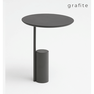 Mesa de Apoio Pistão - Tampo Laca - Base Aço Carbono - Altura 50cm