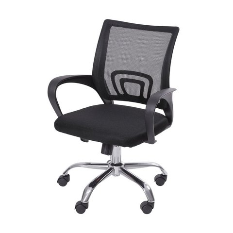 Cadeira Escritório Diretor W-120 Or Design Encosto Tela Mesh Preta