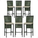 Ver imagem 1 de 6 Banqueta em Alumínio Roma Preta Corda Náutica Tecido 7 Verde