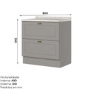 Ver imagem 4 de Balcão 80cm com 02 Gavetas com Tampo Cozinha Emily Espresso Móveis