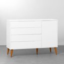 Ver imagem 5 de Kit Quarto Infantil com Pés Retrô Mel - Cômoda Elfe 4 Gavetas e 1 Porta + Guarda-Roupa Elfe + Berço