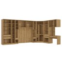 Ver imagem 3 de Guarda Roupa Quarto Modulado Casal Adapt com Escrivaninha 12 Peças Nogueira/Azul Profundo 470cm x 290cm - Kappesberg