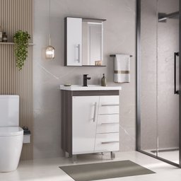 Conjunto para Banheiro Syrius 60cm - Fabribam Gabinetes - 1