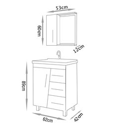Conjunto para Banheiro Syrius 60cm - Fabribam Gabinetes - 4