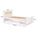 Ver imagem 3 de Cama de Solteiro Madeira Maciça com Palha Natural Branco