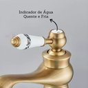 Ver imagem 4 de Torneira Banheiro Bronze Porcelana Baixa Monocomando Vintage