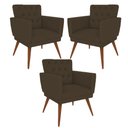 Ver imagem 1 de Kit 3 Poltronas Nina com Capitone - Marrom