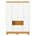 Ver imagem 5 de Guarda-Roupa Infantil Pluma 4 Portas 2 Gavetas Cinamon/Branco - Demobile