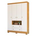 Ver imagem 2 de Guarda-Roupa Infantil Pluma 4 Portas 2 Gavetas Cinamon/Branco - Demobile