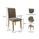 Ver imagem 6 de Kit Mesa Carol C- Tampo Vidro 130cm + 4 Cadeiras Nature Off White Madeira