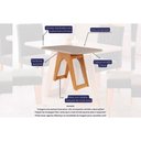 Ver imagem 4 de Kit Mesa Carol C- Tampo Vidro 130cm + 4 Cadeiras Nature Off White Madeira