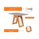 Ver imagem 5 de Kit Mesa Carol C- Tampo Vidro 130cm + 4 Cadeiras Nature Off White Madeira