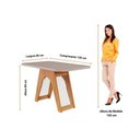 Ver imagem 3 de Kit Mesa Carol C- Tampo Vidro 130cm + 4 Cadeiras Nature Off White Madeira