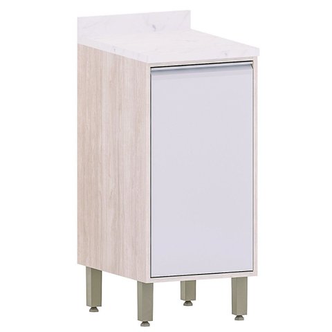 Balcão para Cozinha Modulada 40 Cm 1 Porta Atenas Cinza Cristal