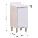 Ver imagem 4 de Balcão para Cozinha Modulada 40 Cm 1 Porta Atenas Cinza Cristal