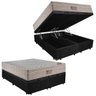 Cama Box Baú Casal Suede Bipartido + Colchão Ortobom Airtech Molas Ensacadas 138x188x65 Cor:preto - 1