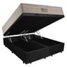 Cama Box Baú Casal Suede Bipartido + Colchão Ortobom Airtech Molas Ensacadas 138x188x65 Cor:preto - 5