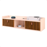 Rack Suspenso 2 Gavetas Decorativo Puxador Amalfi 0,90 Vegas - Off White / Ripado - 7