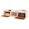 Rack Suspenso 2 Gavetas Decorativo Puxador Amalfi 0,90 Vegas - Off White / Ripado - 5