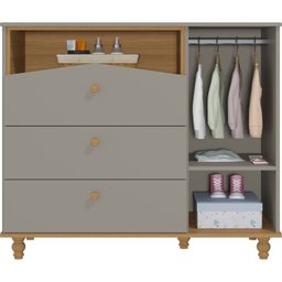 Cômoda de Bebê com 3 Gavetas e 1 Porta Picolé Espresso Móveis - 5