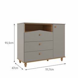 Cômoda de Bebê com 3 Gavetas e 1 Porta Picolé Espresso Móveis - 3