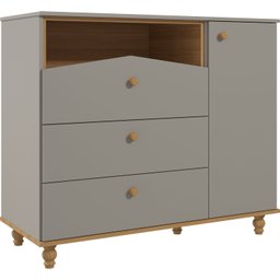 Cômoda de Bebê com 3 Gavetas e 1 Porta Picolé Espresso Móveis - 2