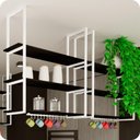 Ver imagem 1 de Prateleira Estilo Industrial Suspensa Teto Cozinha 80cm B.P