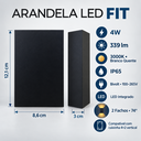 Ver imagem 3 de Kit 5 Arandelas LED para Área Externa Preta com Dois Fachos 3.000k Bivolt