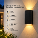 Ver imagem 5 de Kit 5 Arandelas LED para Área Externa Preta com Dois Fachos 3.000k Bivolt