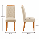 Ver imagem 6 de Kit 2 Cadeiras Estofadas de Jantar Azaléia - MDF em Veludo Pés em Madeira - Vintage Decor - Bege