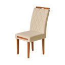 Ver imagem 4 de Kit 2 Cadeiras Estofadas de Jantar Azaléia - Mdf em Veludo Pés em Madeira - Vintage Decor - Bege