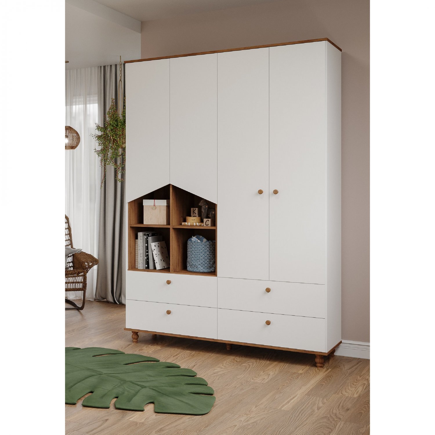 Guarda Roupa de Bebê 4 Portas 4 Gavetas Picolé Espresso Móveis