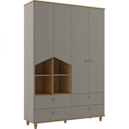 Guarda Roupa de Bebê 4 Portas 4 Gavetas Picolé Espresso Móveis - 3