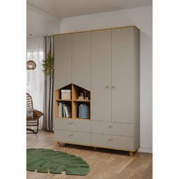 Guarda Roupa de Bebê 4 Portas 4 Gavetas Picolé Espresso Móveis - 1