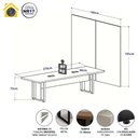 Ver imagem 4 de Mesa Reunião 270cm com 2 Caixas Tomadas Painel TV Macadâmia Branco F5 Office