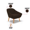 Ver imagem 6 de Kit 01 Namoradeira 02 Lugares e 01 Poltrona Giovana Suede Marrom Pés Palito Castanho - D’Rossi