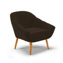 Ver imagem 4 de Kit 01 Namoradeira 02 Lugares e 01 Poltrona Giovana Suede Marrom Pés Palito Castanho - D’Rossi