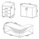 Ver imagem 3 de Escritório Completo Tamburato 2 Portas 3 Gavetas Carvalho/Branco - Artany Móveis