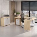 Ver imagem 1 de Escritório Completo Tamburato 2 Portas 3 Gavetas Carvalho/Branco - Artany Móveis